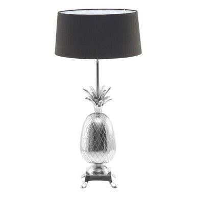 Orsina Pineapple Table Lamp – Nickel Finish with Black Empire Shade