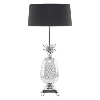 Orsina Pineapple Table Lamp – Nickel Finish with Black Empire Shade