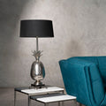 Orsina Pineapple Table Lamp – Nickel Finish with Black Empire Shade