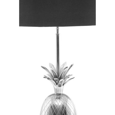 Orsina Pineapple Table Lamp – Nickel Finish with Black Empire Shade