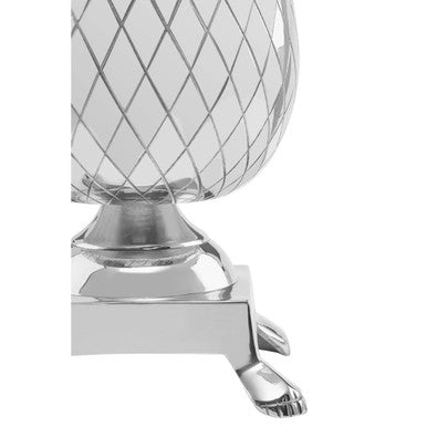 Orsina Pineapple Table Lamp – Nickel Finish with Black Empire Shade
