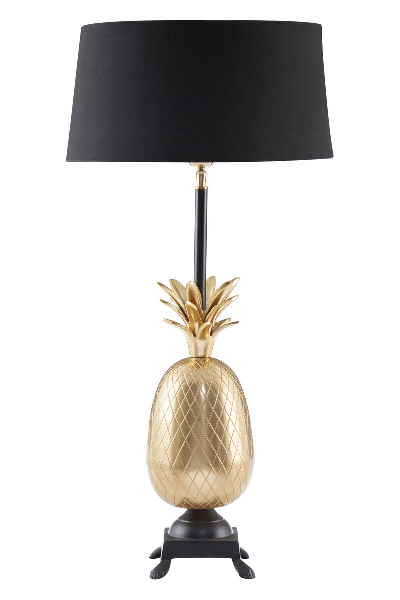 Orsina Pineapple Table Lamp – Nickel Finish with Black Empire Shade