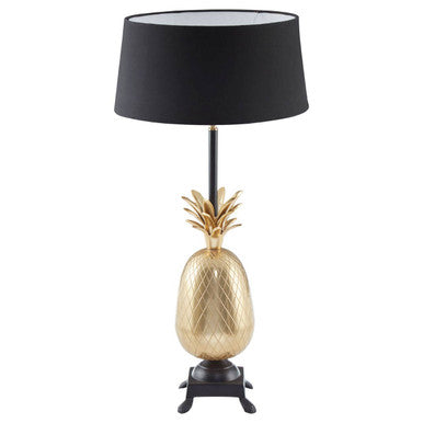 Orsina Pineapple Table Lamp – Nickel Finish with Black Empire Shade