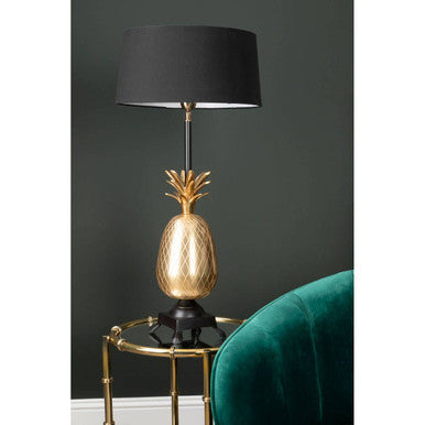Orsina Pineapple Table Lamp – Nickel Finish with Black Empire Shade