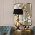 Orsina Pineapple Table Lamp – Nickel Finish with Black Empire Shade