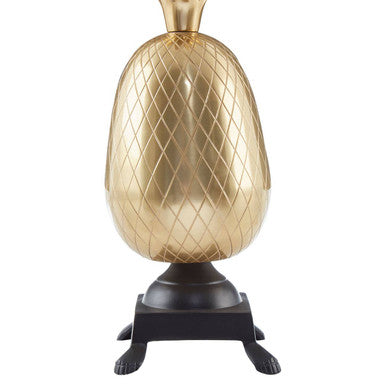 Orsina Pineapple Table Lamp – Nickel Finish with Black Empire Shade