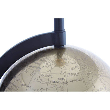 Orsina Churchill Globe Table Lamp – Antique Brass with Black Shade