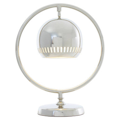 Orsina Macon Silver Metal Table Lamp – Modern Open Ring Design