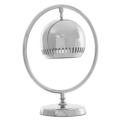 Orsina Macon Silver Metal Table Lamp – Modern Open Ring Design