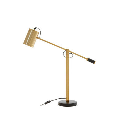 Orsina Mano Gold Table Lamp – Modern Metal Desk Lamp with Fabric Shade
