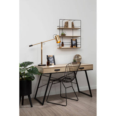 Orsina Mano Gold Table Lamp – Modern Metal Desk Lamp with Fabric Shade