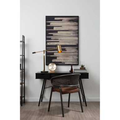 Orsina Mano Gold Table Lamp – Modern Metal Desk Lamp with Fabric Shade