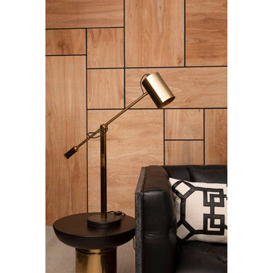 Orsina Mano Gold Table Lamp – Modern Metal Desk Lamp with Fabric Shade