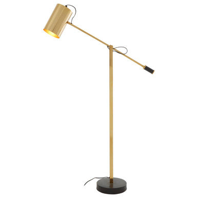 Orsina Mano Gold Floor Lamp – Modern Slim Reading Light with Black Accents