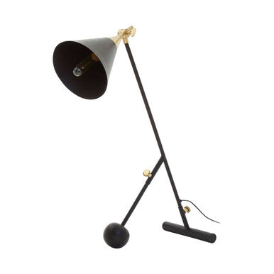Orsina Mano Modern Table Lamp – Matte Black and Gold Task Lighting
