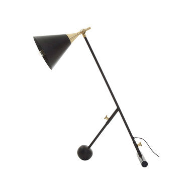 Orsina Mano Modern Table Lamp – Matte Black and Gold Task Lighting