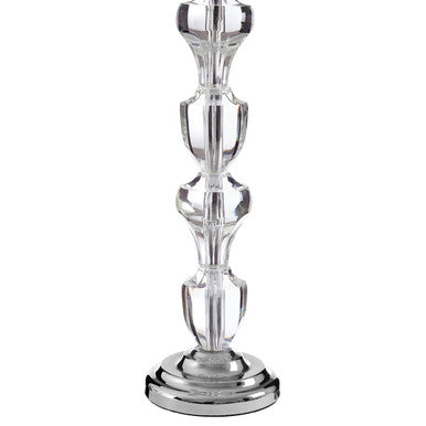 Orsina Carine Glass Table Lamp – Crystal Column with White Fabric Shade