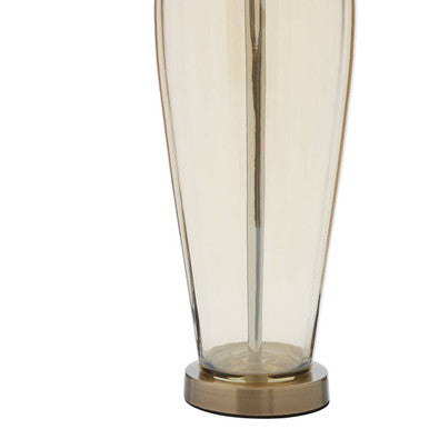 Orsina Carina Amber Glass Table Lamp – Modern Lighting with Black Shade