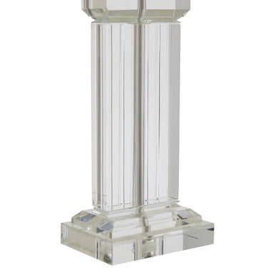 Orsina Chloe Crystal Glass Table Lamp – Luxe Pillar Base with Fabric Shade