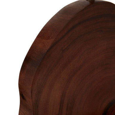 Orsina Hestina Wooden Table Lamp – Live Edge Mungur Wood & Linen Shade