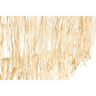 Orsina Hestina Cream Leather 2-Tier Fringe Ceiling Light Pendant