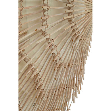 Orsina Hestina Small Woven Rattan Wall Light – Natural Wood Sconce