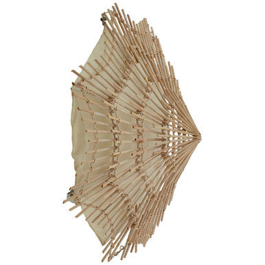 Orsina Hestina Medium Woven Rattan Wall Light – Boho Wood Sconce