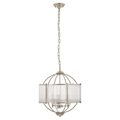 Orsina Abira Pendant Light – Modern Silver Metal and Glass Lamp