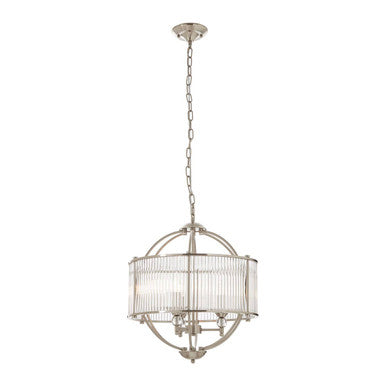 Orsina Abira Pendant Light – Modern Silver Metal and Glass Lamp