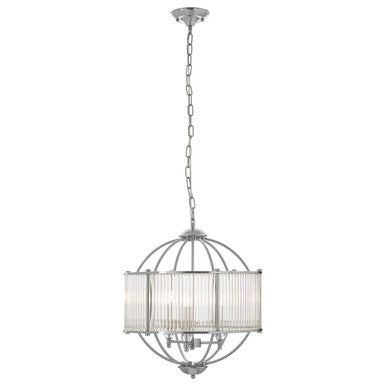Orsina Abira Pendant Light – Modern Silver Metal and Glass Lamp
