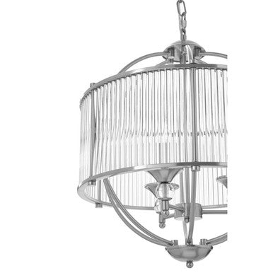 Orsina Abira Pendant Light – Modern Silver Metal and Glass Lamp