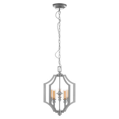 Orsina Alka 5-Bulb Pendant Light – Polished Silver & Glass Shade