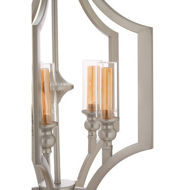 Orsina Alka 5-Bulb Pendant Light – Polished Silver & Glass Shade