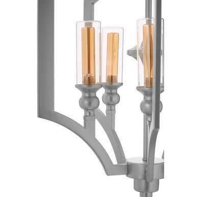Orsina Alka 5-Bulb Pendant Light – Polished Silver & Glass Shade