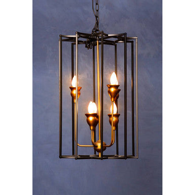 Orsina Allas 6-Bulb Pendant Light – Matte Black Iron Star Motif