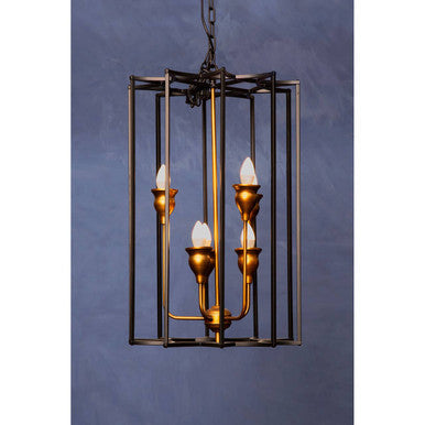 Orsina Allas 6-Bulb Pendant Light – Matte Black Iron Star Motif