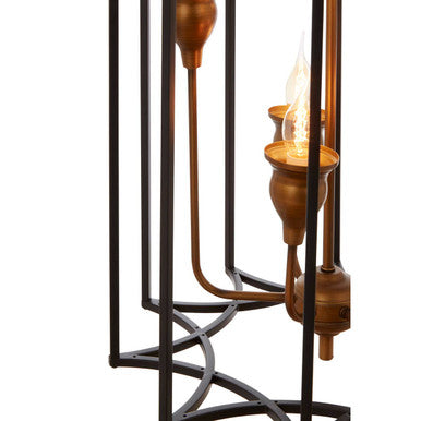 Orsina Allas 6-Bulb Pendant Light – Matte Black Iron Star Motif
