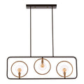 Orsina Abira 3-Bulb Pendant Light – Modern Black and Gold Iron Chandelier