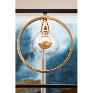 Orsina Abira 3-Bulb Pendant Light – Modern Black and Gold Iron Chandelier