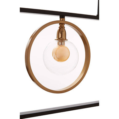 Orsina Abira 3-Bulb Pendant Light – Modern Black and Gold Iron Chandelier