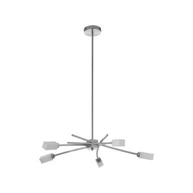 Orsina Abira 5-Light Frosted Glass Pendant Lamp – Silver Iron Finish