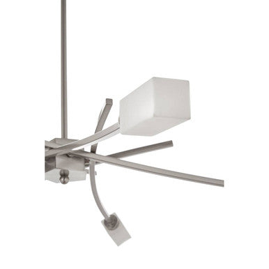 Orsina Abira 5-Light Frosted Glass Pendant Lamp – Silver Iron Finish