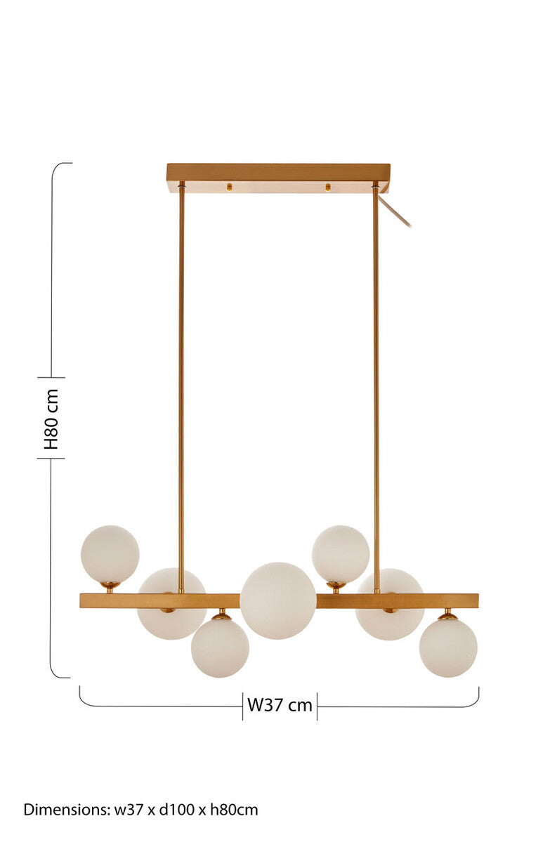 Orsina Abira Bronze 7-Light Pendant Lamp – Modern Asymmetric Fixture