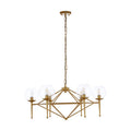 Orsina Abira 6-Bulb Geometric Pendant Light | Gold & Glass Chandelier