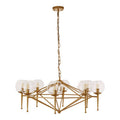 Orsina Abira Gold 8-Arm Geometric Pendant Lamp | Glass Globe Chandelier