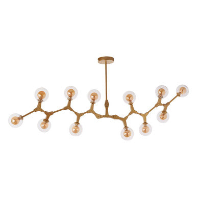 Orsina Abira 12-Arm Gold Pendant Light | Modern Glass Chandelier