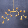 Orsina Abira 12-Arm Gold Pendant Light | Modern Glass Chandelier
