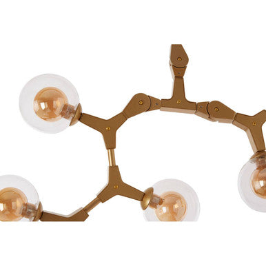 Orsina Abira 12-Arm Gold Pendant Light | Modern Glass Chandelier