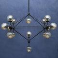 Orsina Abira 21-Arm Pendant Lamp – Matte Black & Tinted Glass Globe