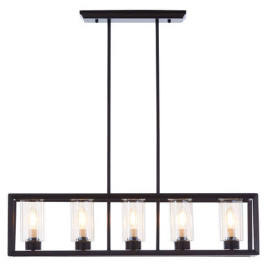 Orsina Aliko 5-Bulb Matte Black Flush Mount Ceiling Light with Tinted Glass